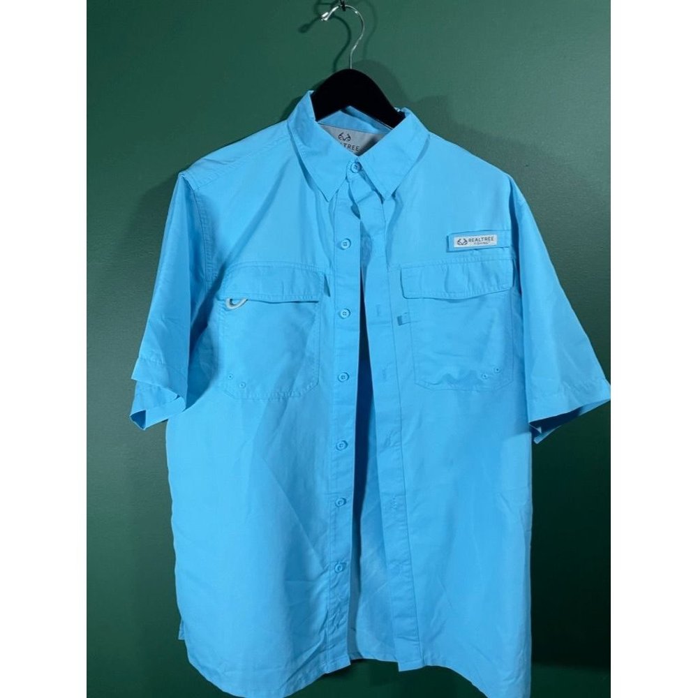 Realtree Fishing - Men's Blue Vented Fishing Shirt - Size M